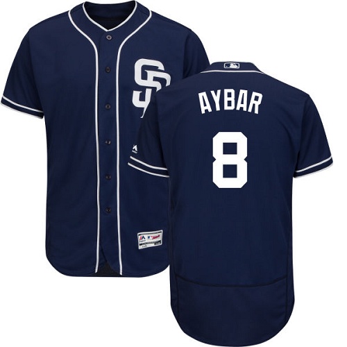 Men's Majestic San Diego Padres #8 Erick Aybar Navy Blue Flexbase Authentic Collection MLB Jersey