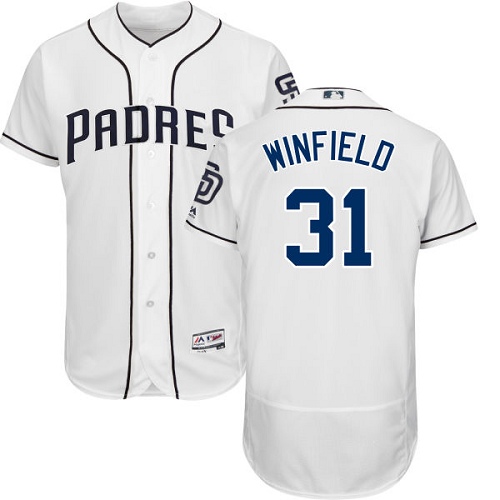 Men's Majestic San Diego Padres #31 Dave Winfield Authentic White Home Cool Base MLB Jersey