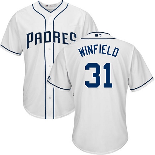 Men's Majestic San Diego Padres #31 Dave Winfield Replica White Home Cool Base MLB Jersey