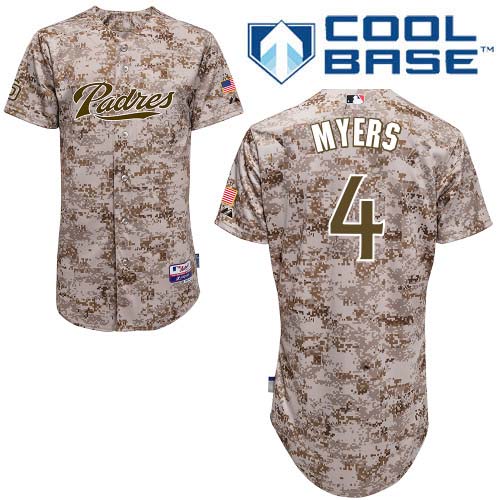 Men's Majestic San Diego Padres #4 Wil Myers Replica Camo Alternate 2 Cool Base MLB Jersey