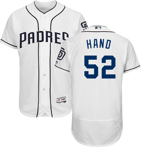 Men's Majestic San Diego Padres #52 Brad Hand White Flexbase Authentic Collection MLB Jersey