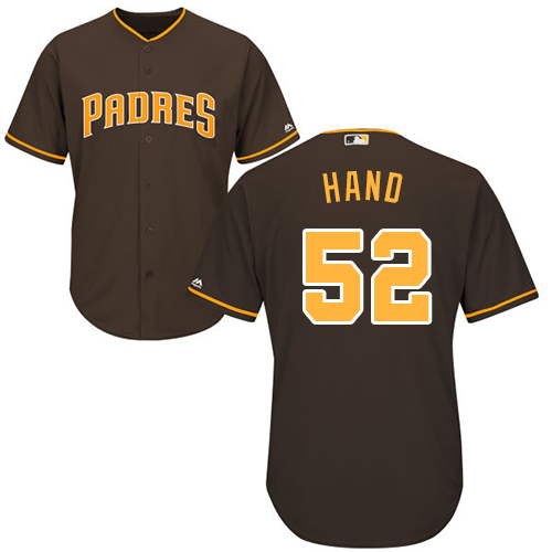 Men's Majestic San Diego Padres #52 Brad Hand Replica Brown Alternate Cool Base MLB Jersey