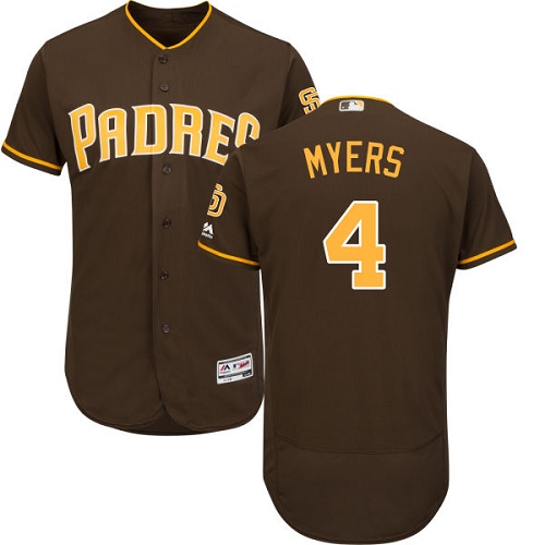 Men's Majestic San Diego Padres #4 Wil Myers Authentic Brown Alternate Cool Base MLB Jersey