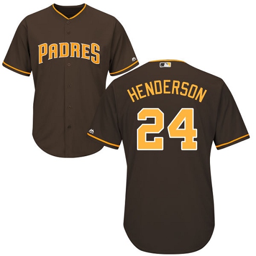 Men's Majestic San Diego Padres #24 Rickey Henderson Replica Brown Alternate Cool Base MLB Jersey