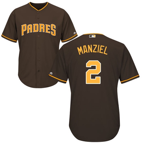 Men's Majestic San Diego Padres #2 Johnny Manziel Replica Brown Alternate Cool Base MLB Jersey