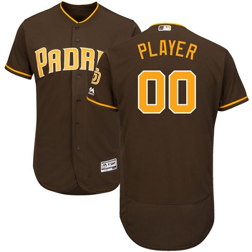 Men's Majestic San Diego Padres Customized Authentic Brown Alternate Cool Base MLB Jersey