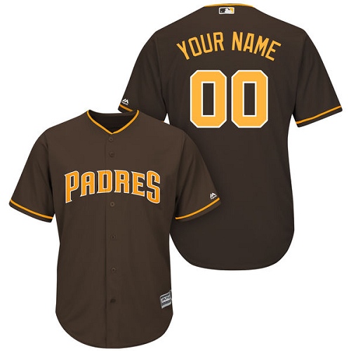 Men's Majestic San Diego Padres Customized Replica Brown Alternate Cool Base MLB Jersey