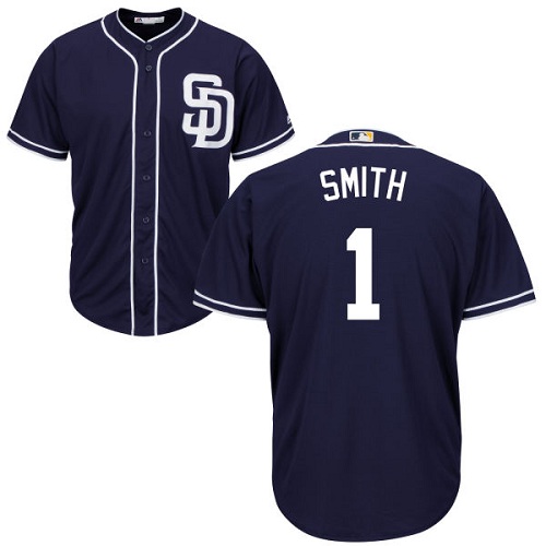 Men's Majestic San Diego Padres #1 Ozzie Smith Replica Navy Blue Alternate 1 Cool Base MLB Jersey