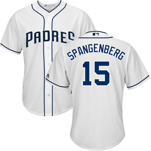Men's Majestic San Diego Padres #15 Cory Spangenberg Replica White Home Cool Base MLB Jersey