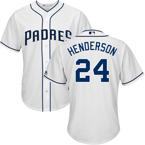 Youth Majestic San Diego Padres #24 Rickey Henderson Replica White Home Cool Base MLB Jersey