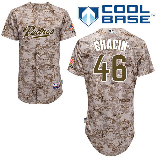 Men's Majestic San Diego Padres #46 Jhoulys Chacin Authentic Camo Alternate 2 Cool Base MLB Jersey