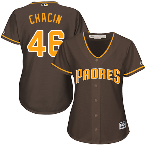 Women's Majestic San Diego Padres #46 Jhoulys Chacin Replica Brown Alternate Cool Base MLB Jersey