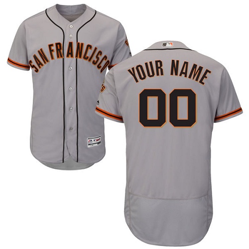 Men's Majestic San Francisco Giants Customized Authentic Grey Road Cool Base MLB Jersey