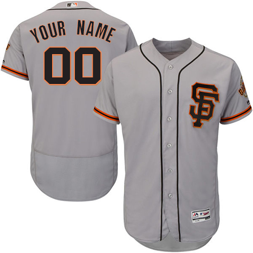 Men's Majestic San Francisco Giants Customized Authentic Grey Road 2 Cool Base MLB Jersey