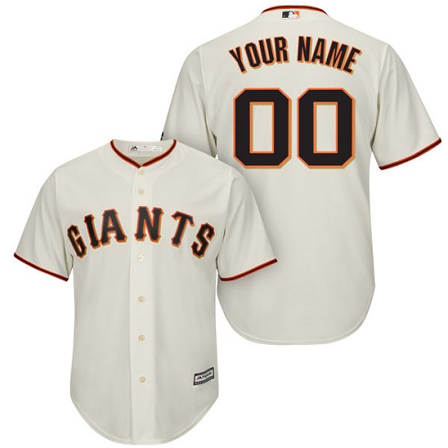 Youth Majestic San Francisco Giants Customized Authentic Cream Home Cool Base MLB Jersey