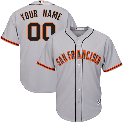 Youth Majestic San Francisco Giants Customized Authentic Grey Road Cool Base MLB Jersey