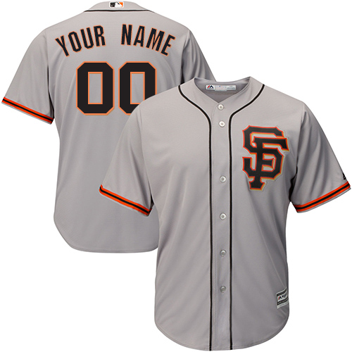 Youth Majestic San Francisco Giants Customized Replica Grey Road 2 Cool Base MLB Jersey
