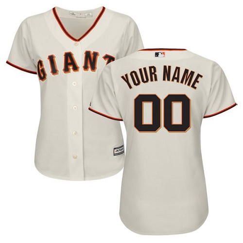 Women's Majestic San Francisco Giants Customized Authentic Cream Home Cool Base MLB Jersey