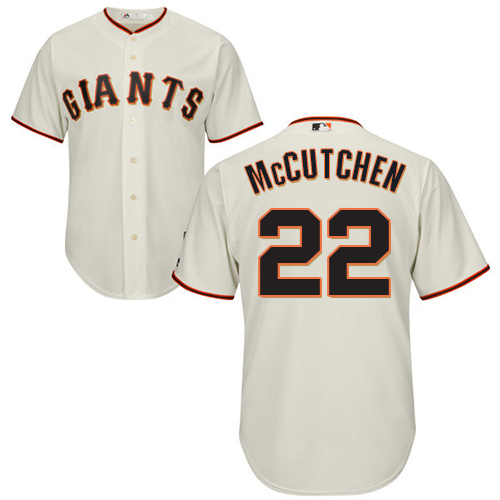 Men's Majestic San Francisco Giants #18 Matt Cain Replica Cream Home Cool Base MLB Jersey