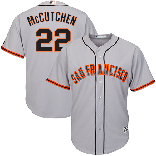 Men's Majestic San Francisco Giants #18 Matt Cain Replica Grey Road Cool Base MLB Jersey