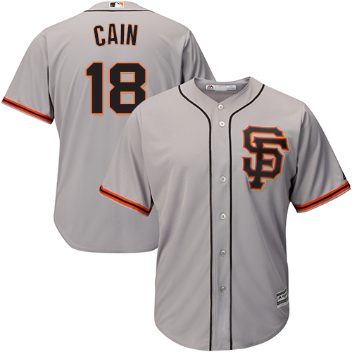 Youth Majestic San Francisco Giants #18 Matt Cain Authentic Grey Road 2 Cool Base MLB Jersey