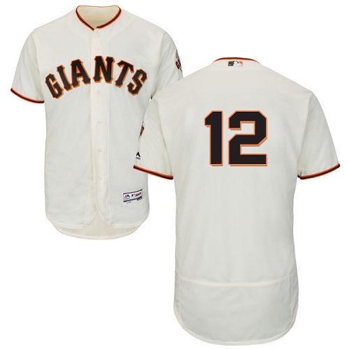 Men's Majestic San Francisco Giants #12 Joe Panik Authentic Cream Home Cool Base MLB Jersey