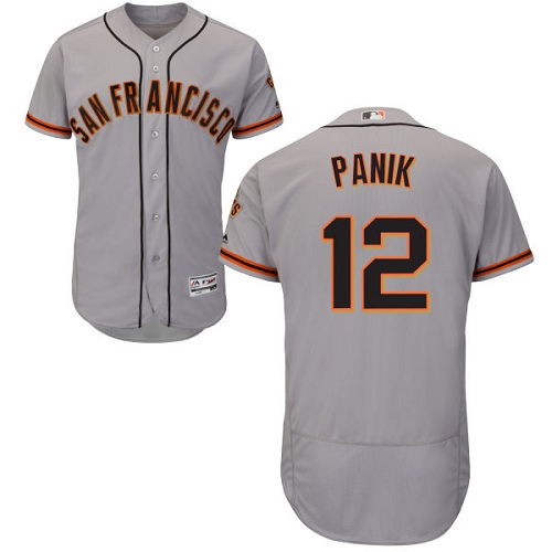 Men's Majestic San Francisco Giants #12 Joe Panik Authentic Grey Road Cool Base MLB Jersey