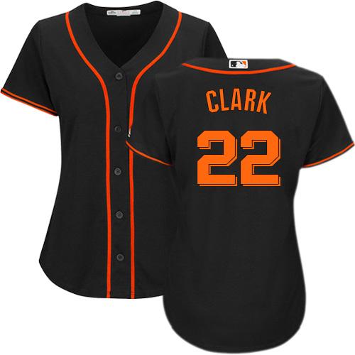 Women's Majestic San Francisco Giants #22 Will Clark Replica Black Alternate Cool Base MLB Jersey