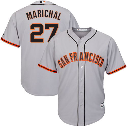 Youth Majestic San Francisco Giants #27 Juan Marichal Replica Grey Road Cool Base MLB Jersey