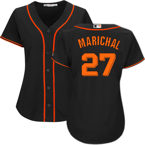 Women's Majestic San Francisco Giants #27 Juan Marichal Authentic Black Alternate Cool Base MLB Jersey