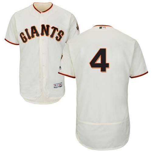 Men's Majestic San Francisco Giants #4 Mel Ott Authentic Cream Home Cool Base MLB Jersey