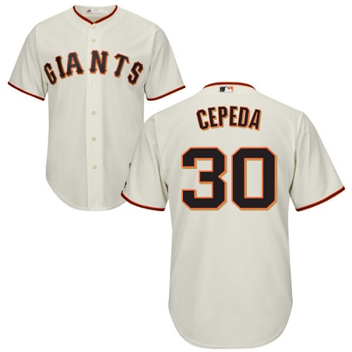 Youth Majestic San Francisco Giants #30 Orlando Cepeda Authentic Cream Home Cool Base MLB Jersey