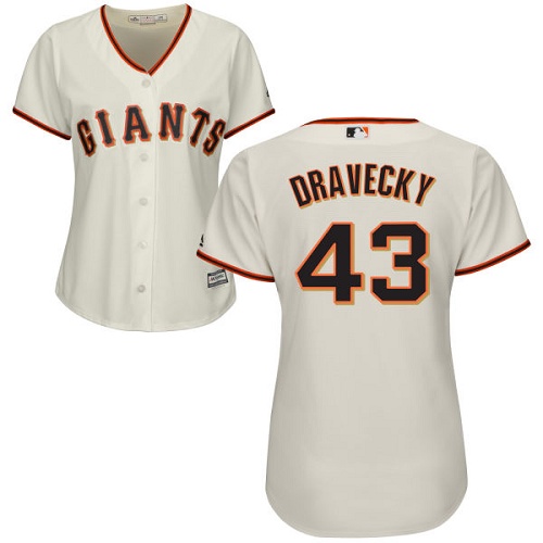 Women's Majestic San Francisco Giants #43 Dave Dravecky Replica Cream Home Cool Base MLB Jersey
