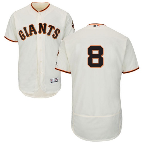 Men's Majestic San Francisco Giants #8 Hunter Pence Authentic Cream Home Cool Base MLB Jersey