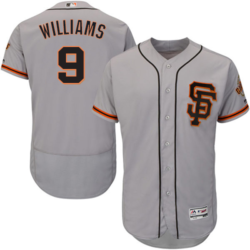 Men's Majestic San Francisco Giants #9 Matt Williams Authentic Grey Road 2 Cool Base MLB Jersey