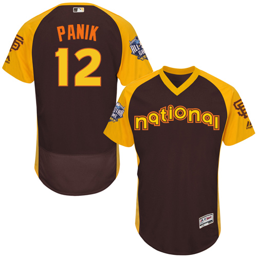 Men's Majestic San Francisco Giants #12 Joe Panik Brown 2016 All-Star National League BP Authentic Collection Flex Base MLB Jersey