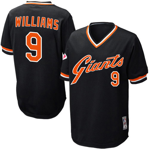 Men's Mitchell and Ness San Francisco Giants #9 Matt Williams Authentic Black Throwback MLB Jersey