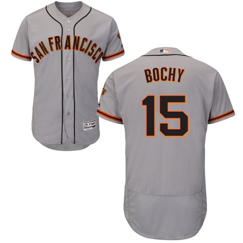 Men's Majestic San Francisco Giants #15 Bruce Bochy Authentic Grey Road Cool Base MLB Jersey