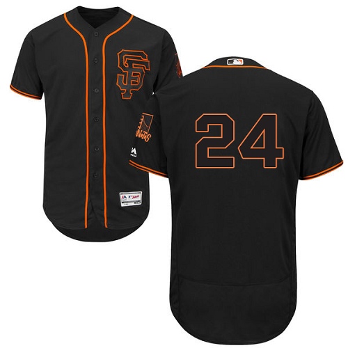 Men's Majestic San Francisco Giants #24 Willie Mays Authentic Black Alternate Cool Base MLB Jersey