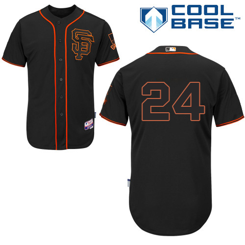Men's Majestic San Francisco Giants #24 Willie Mays Replica Black Alternate Cool Base MLB Jersey