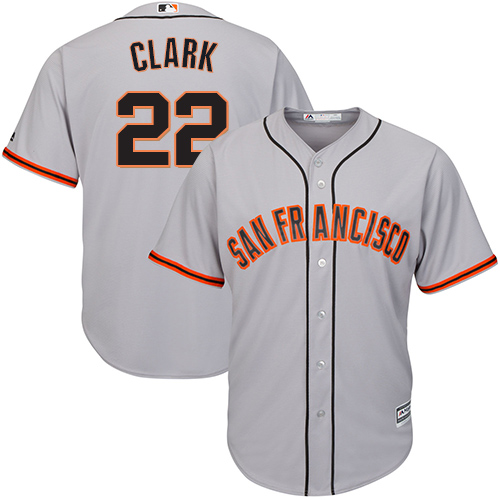 Men's Majestic San Francisco Giants #22 Will Clark Replica Grey Road Cool Base MLB Jersey