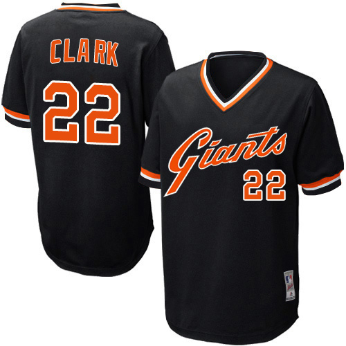 Men's Mitchell and Ness San Francisco Giants #22 Will Clark Authentic Black Throwback MLB Jersey
