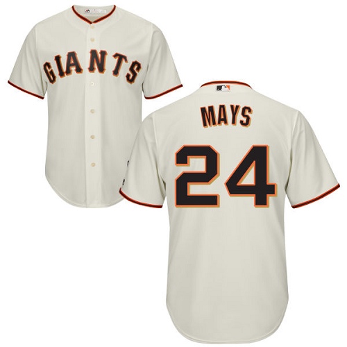 Men's Majestic San Francisco Giants #24 Willie Mays Replica Cream Home Cool Base MLB Jersey