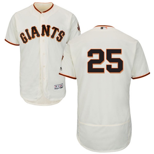 Men's Majestic San Francisco Giants #25 Barry Bonds Authentic Cream Home Cool Base MLB Jersey