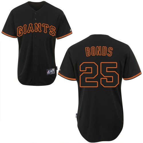 Men's Majestic San Francisco Giants #25 Barry Bonds Authentic Black Fashion MLB Jersey