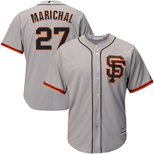 Men's Majestic San Francisco Giants #27 Juan Marichal Replica Grey Road 2 Cool Base MLB Jersey