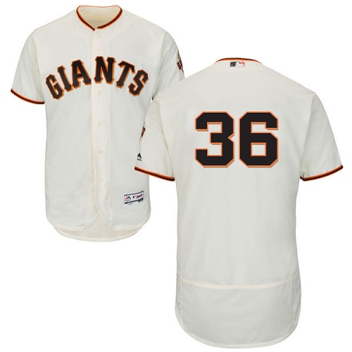 Men's Majestic San Francisco Giants #36 Gaylord Perry Authentic Cream Home Cool Base MLB Jersey