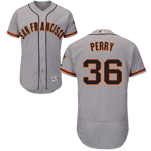 Men's Majestic San Francisco Giants #36 Gaylord Perry Authentic Grey Road Cool Base MLB Jersey
