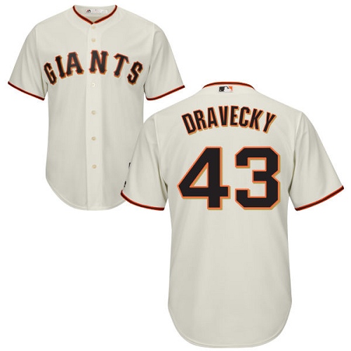 Men's Majestic San Francisco Giants #43 Dave Dravecky Replica Cream Home Cool Base MLB Jersey