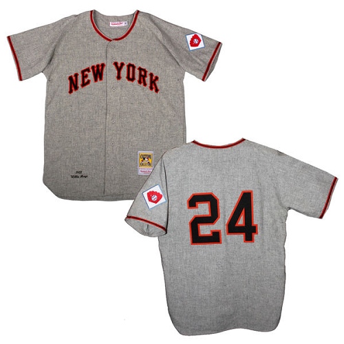 Men's Mitchell and Ness San Francisco Giants #24 Willie Mays Replica Grey 1951 Throwback MLB Jersey